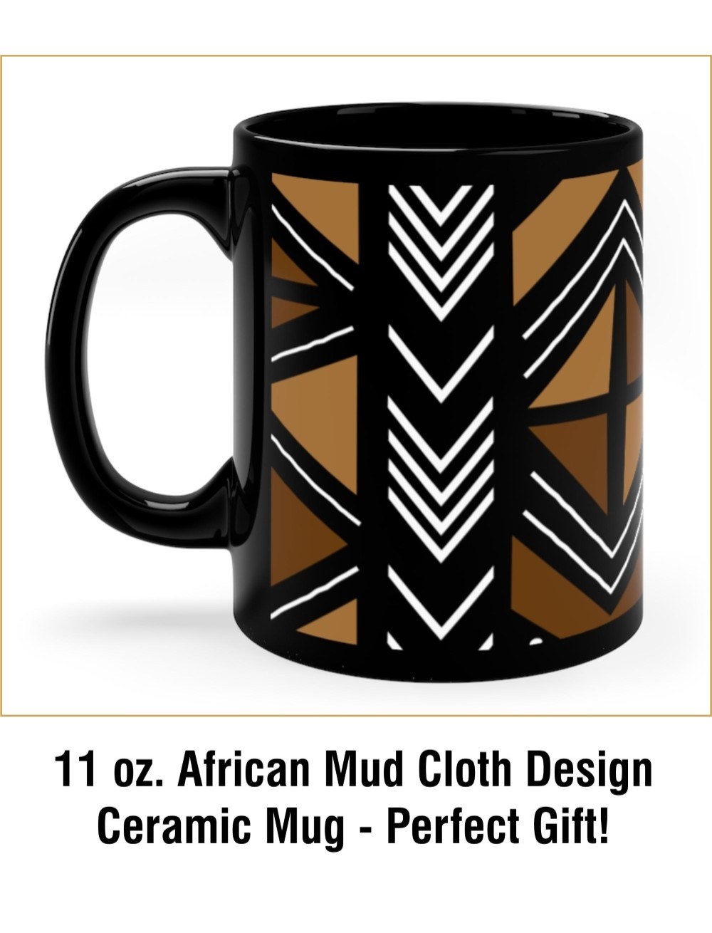 11 oz. African Mud Cloth Design Ceramic Mug - Perfect Gift!